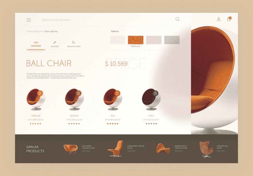Furniture web interface